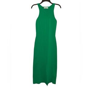 Caroline Constas Kelly Green V Neck Bodycon Knit Midi Dress Womens Size ~XS-S